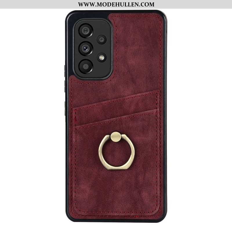 Hülle Für Samsung Galaxy A53 5G Vintage Ringhalterung Und Kartenhalter