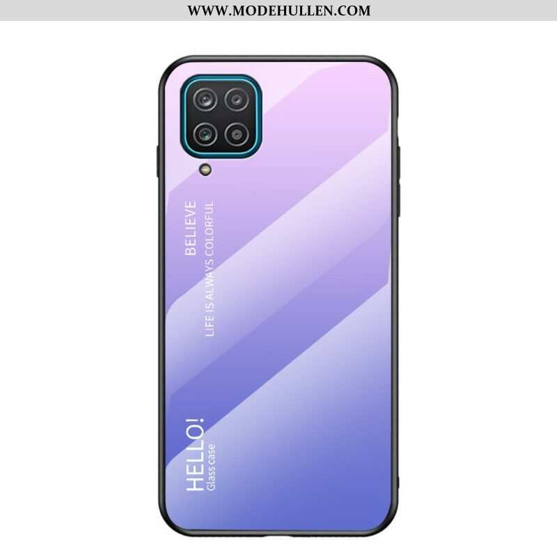 Hülle Für Samsung Galaxy M12 / A12 Gehärtetes Glas Hallo