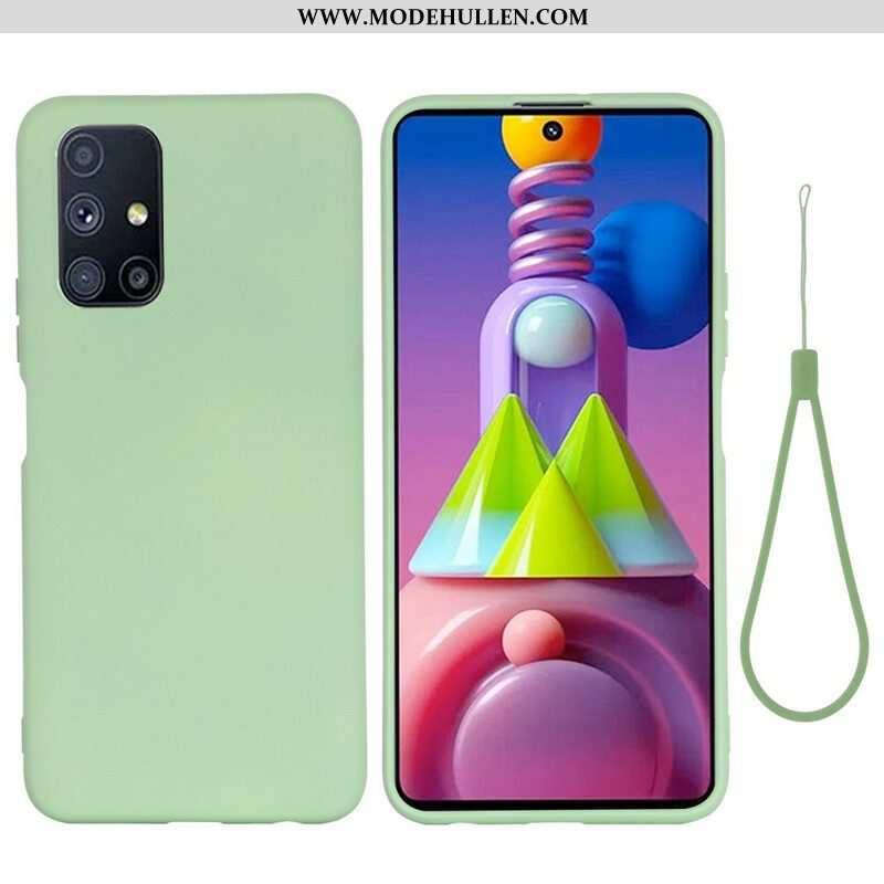 Hülle Für Samsung Galaxy M51 Flüssigsilikon Mit Lanyard