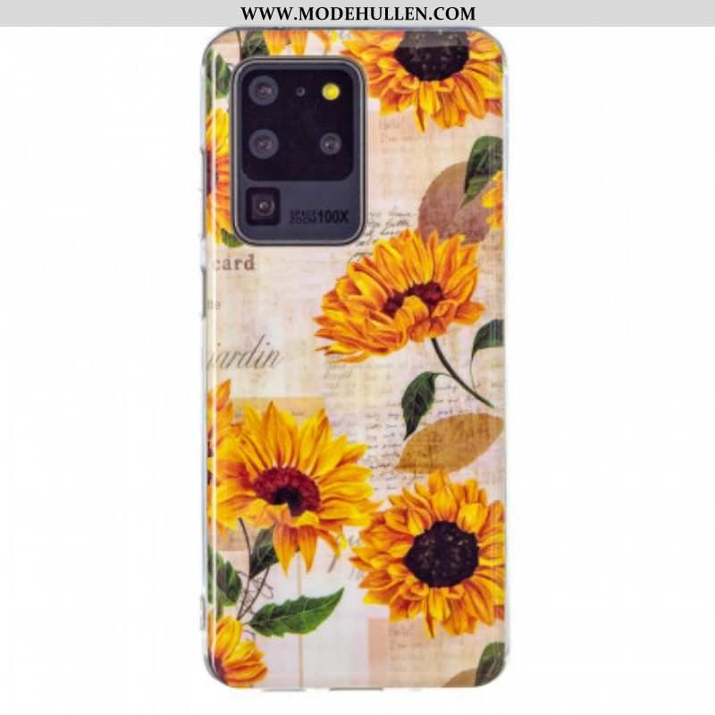 Hülle Für Samsung Galaxy S20 Ultra Fluoreszierende Sonnenblumen