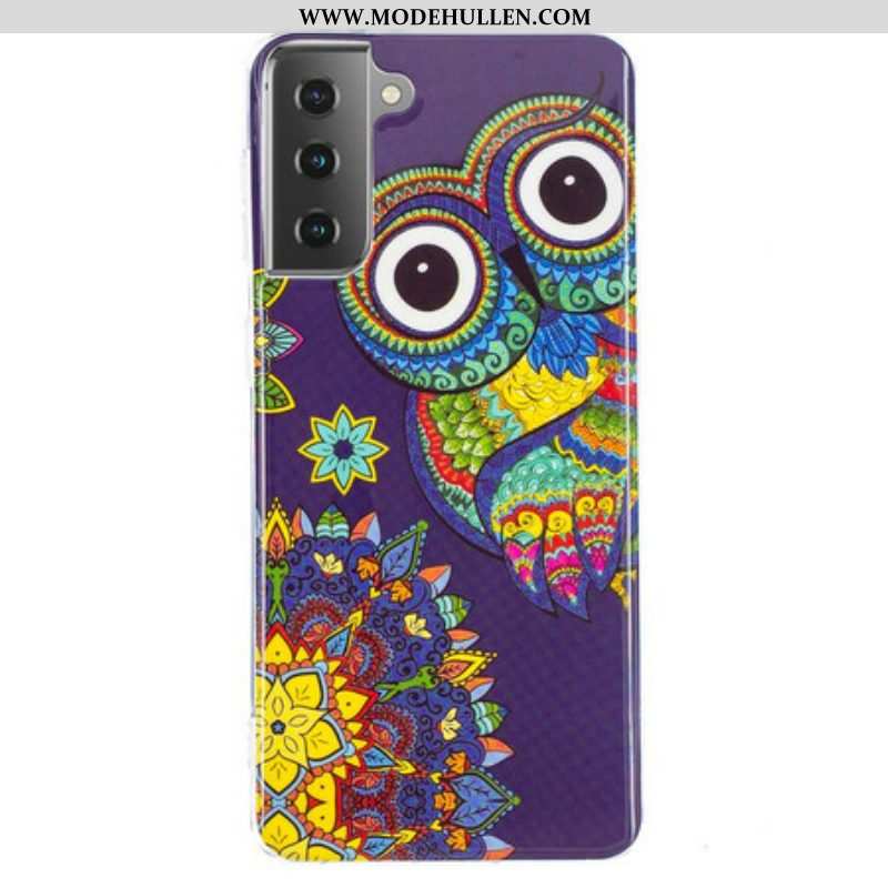 Hülle Für Samsung Galaxy S21 5G Fluoreszierendes Eulen-mandala