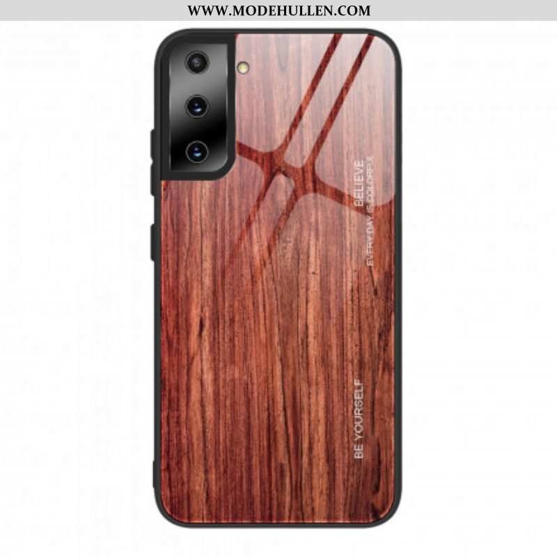 Hülle Für Samsung Galaxy S21 5G Holzdesign Aus Gehärtetem Glas