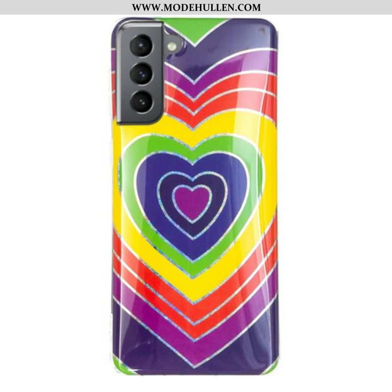 Hülle Für Samsung Galaxy S21 FE Psychedelisches Herz