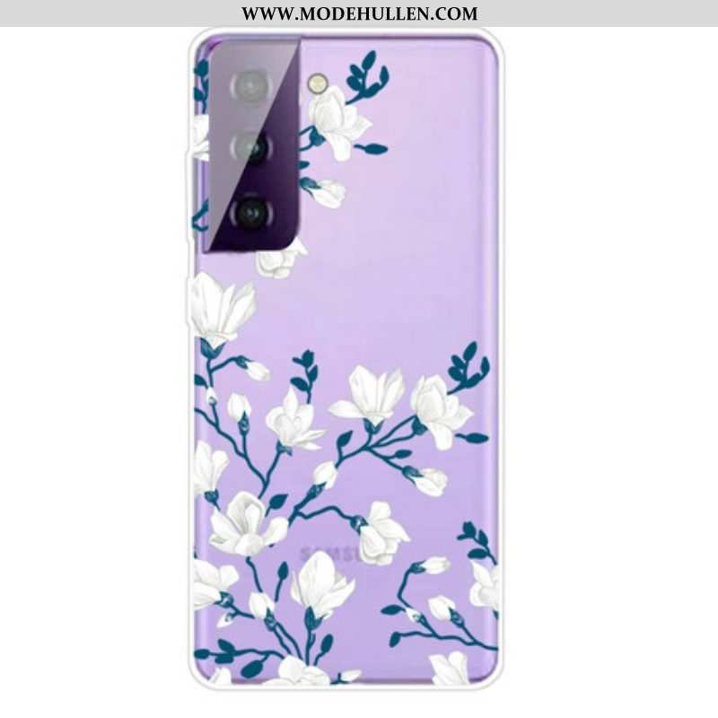 Hülle Für Samsung Galaxy S21 FE Weiße Blumen
