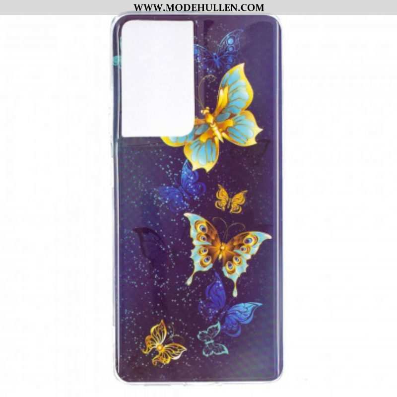 Hülle Für Samsung Galaxy S21 Ultra 5G Fluoreszierende Schmetterlingsserie