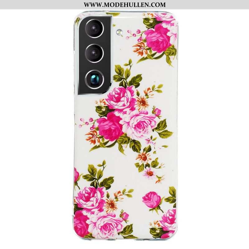 Hülle Für Samsung Galaxy S22 5G Fluoreszierende Freiheitsblumen