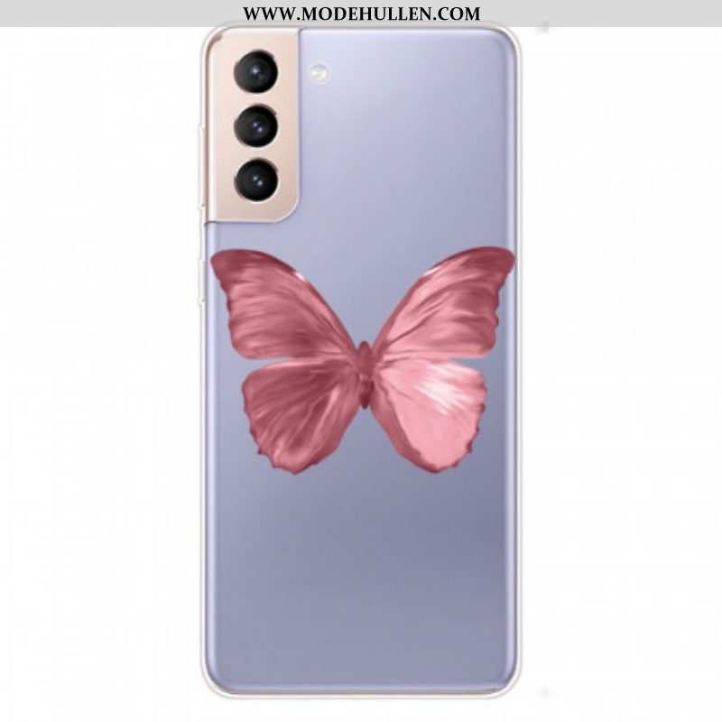 Hülle Für Samsung Galaxy S22 5G Rosa Schmetterlingsschlauch