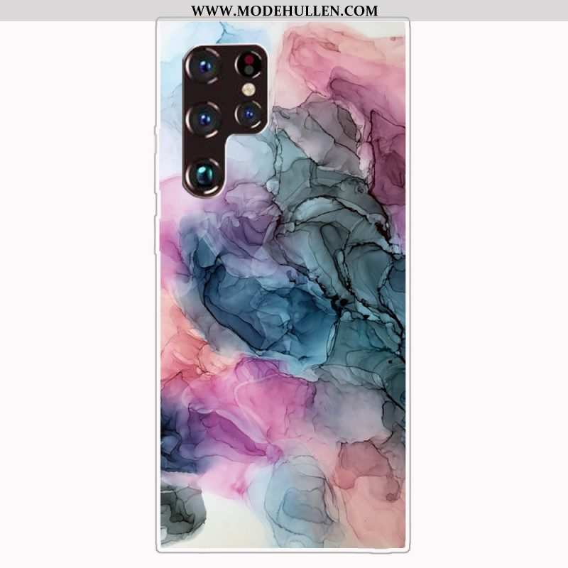 Hülle Für Samsung Galaxy S22 Plus 5G Farbiger Marmor