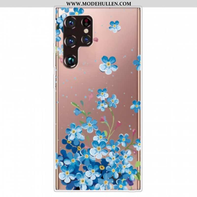 Hülle Für Samsung Galaxy S22 Ultra 5G Blaue Blumen
