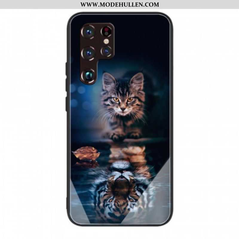 Hülle Für Samsung Galaxy S22 Ultra 5G Mein Tiger Gehärtetes Glas