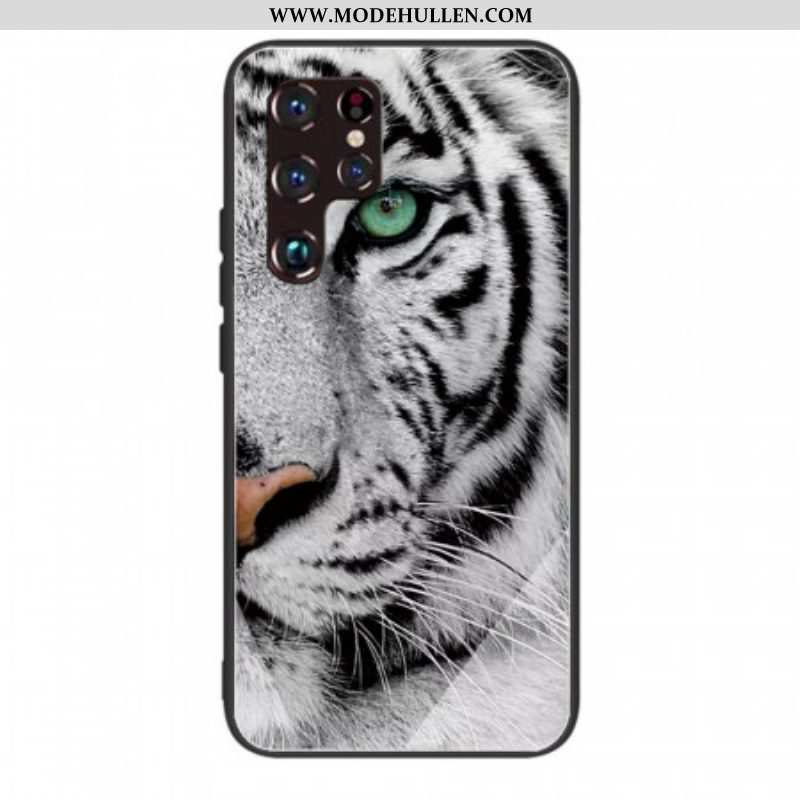 Hülle Für Samsung Galaxy S22 Ultra 5G Tiger-gehärtetes Glas