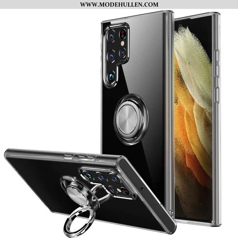 Hülle Für Samsung Galaxy S22 Ultra 5G Transparent Mit Ringunterstützung