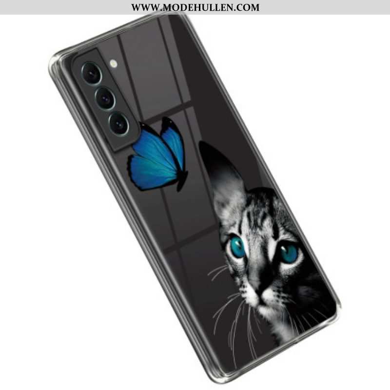 Hülle Für Samsung Galaxy S23 5G Katze Und Schmetterling