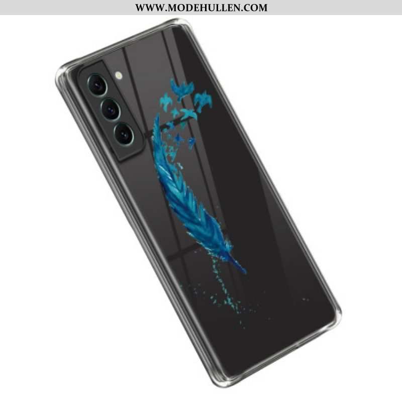 Hülle Für Samsung Galaxy S23 5G Transparente Blaue Feder
