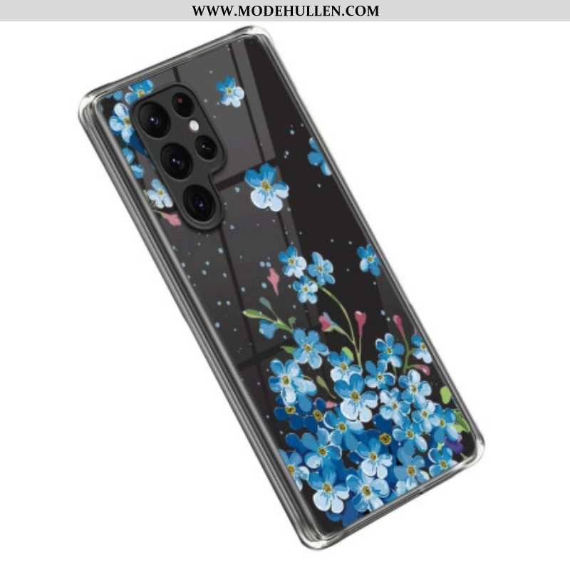 Hülle Für Samsung Galaxy S23 Ultra 5G Blaue Blumen