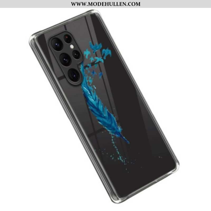Hülle Für Samsung Galaxy S23 Ultra 5G Blaue Feder