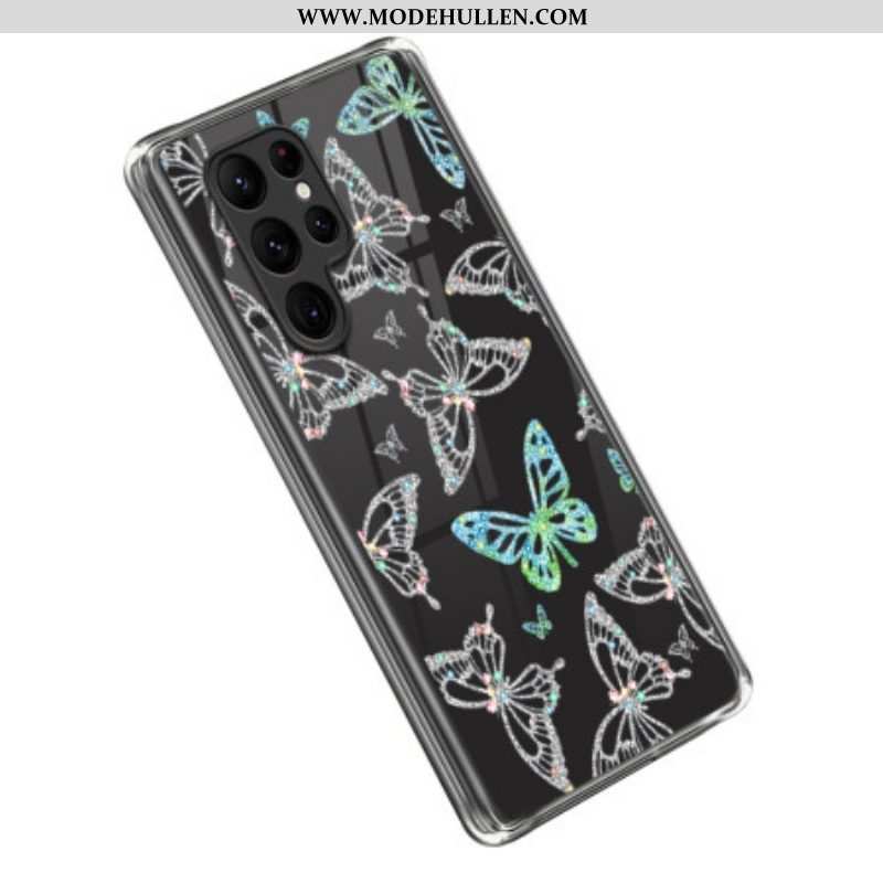 Hülle Für Samsung Galaxy S23 Ultra 5G Nahtlose Schmetterlinge