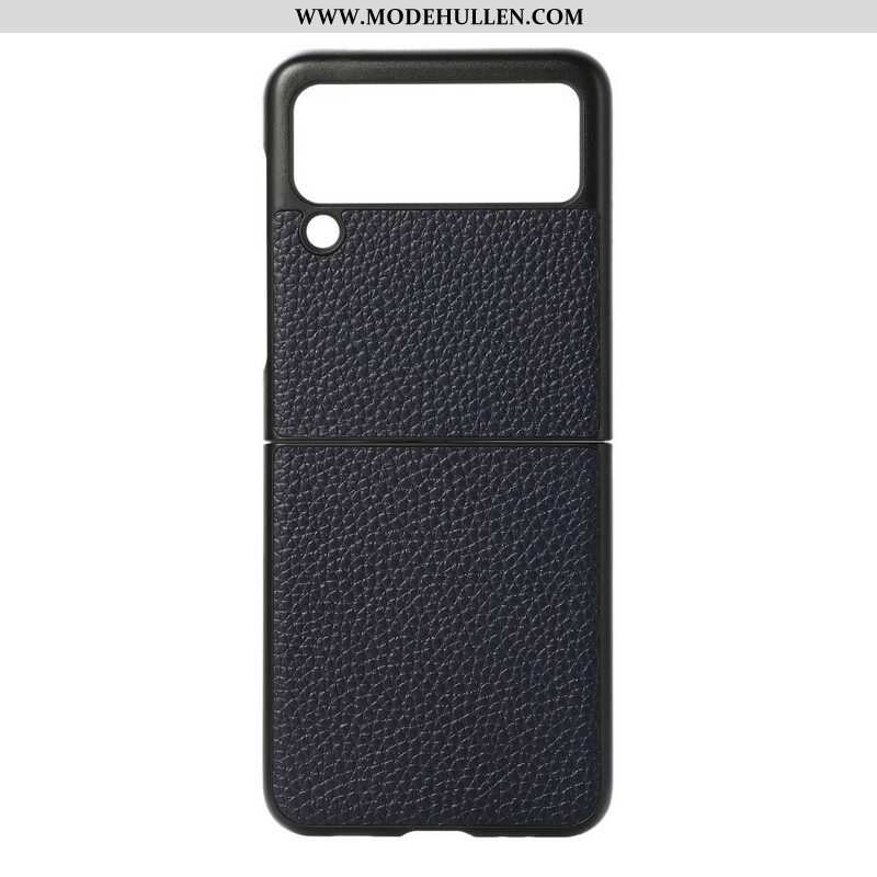 Hülle Für Samsung Galaxy Z Flip 3 5G Flip Case Echtes Litschifarbenes Leder