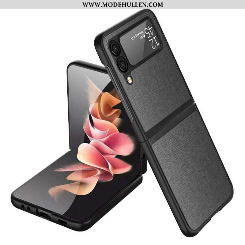 Hülle Für Samsung Galaxy Z Flip 3 5G Flip Case Litschi-leder-stil. 2 Stück