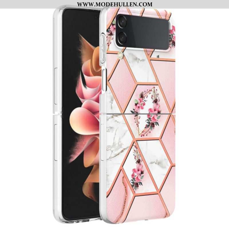 Hülle Für Samsung Galaxy Z Flip 4 Flip Case Blumenmarmor