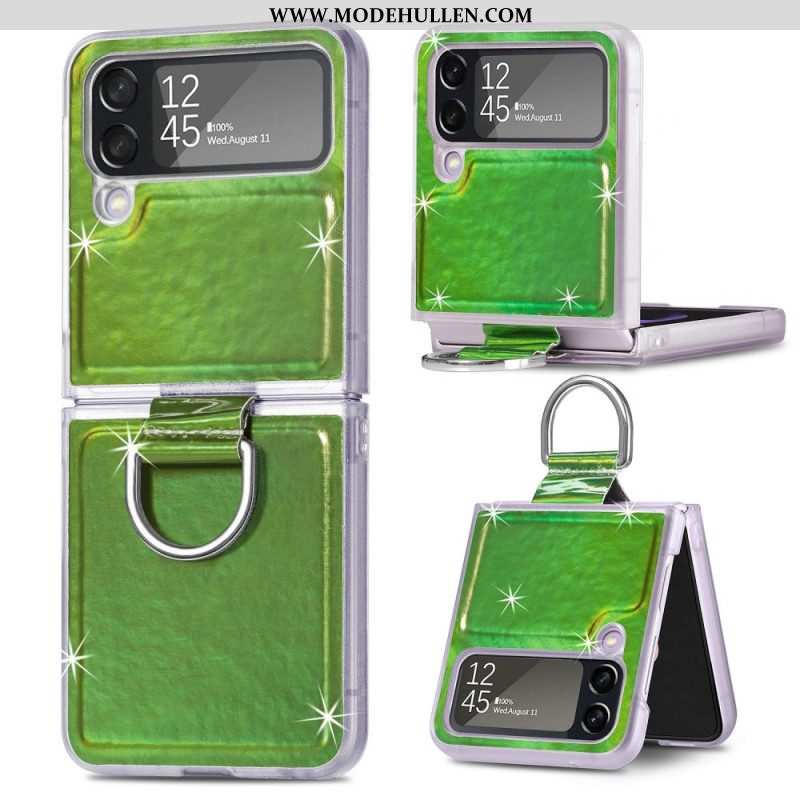 Hülle Für Samsung Galaxy Z Flip 4 Flip Case Elektrische Farben Und Ring