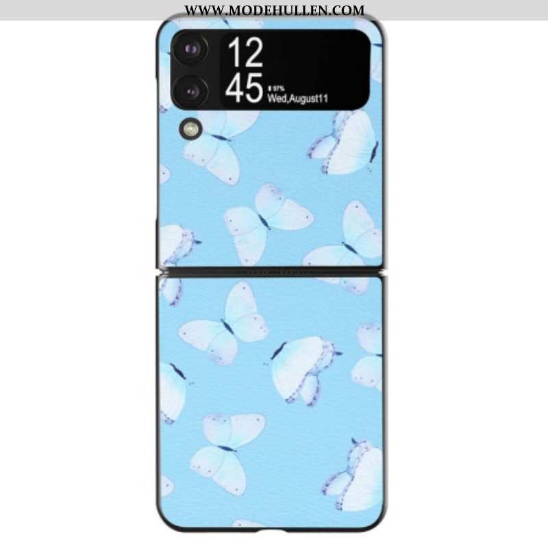 Hülle Für Samsung Galaxy Z Flip 4 Flip Case Kunstleder-schmetterlinge