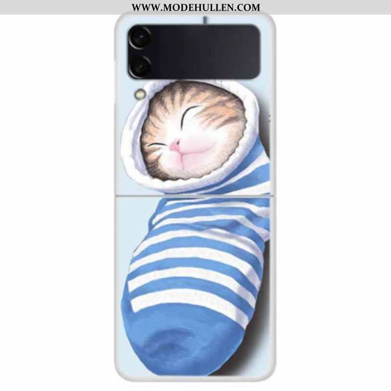 Hülle Für Samsung Galaxy Z Flip 4 Flip Case Schlafendes Kätzchen