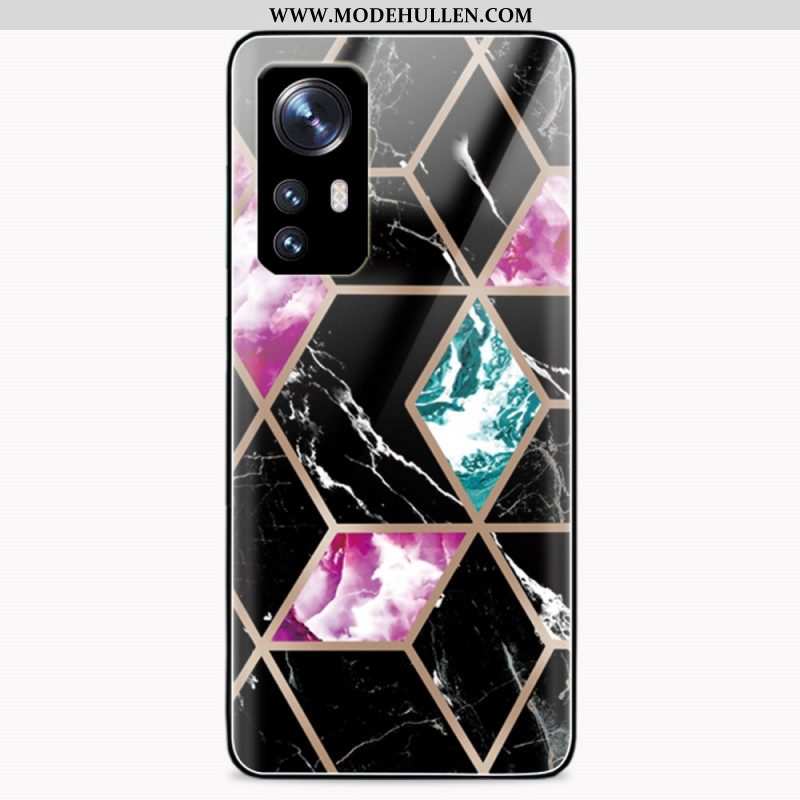 Hülle Für Xiaomi 12 / 12X Marmor-design Aus Gehärtetem Glas