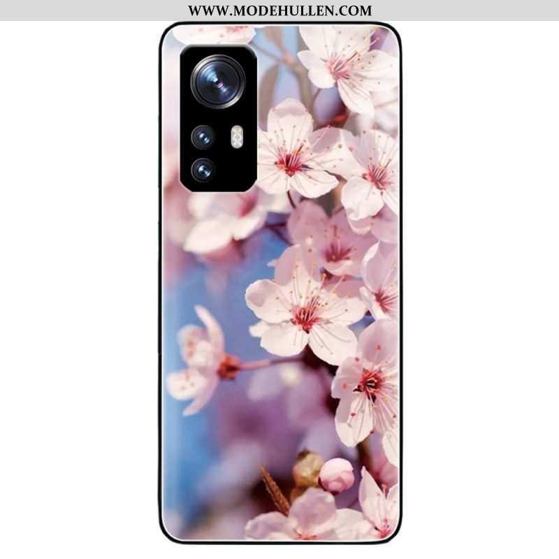 Hülle Für Xiaomi 12 / 12X Realistische Blumen Aus Gehärtetem Glas