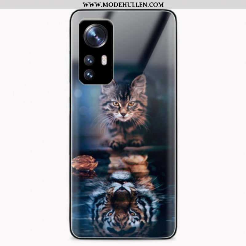 Hülle Für Xiaomi 12 Pro Wachsame Katze Aus Gehärtetem Glas