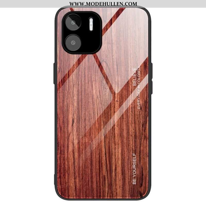 Hülle Für Xiaomi Redmi A1 Holzdesign Aus Gehärtetem Glas