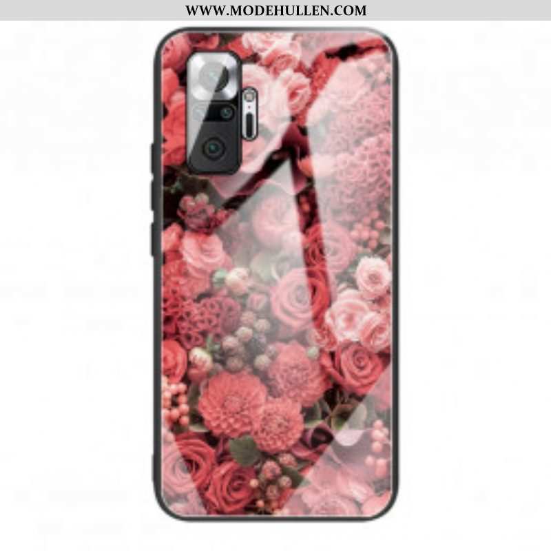 Hülle Für Xiaomi Redmi Note 10 Pro Rosenblüten Aus Gehärtetem Glas