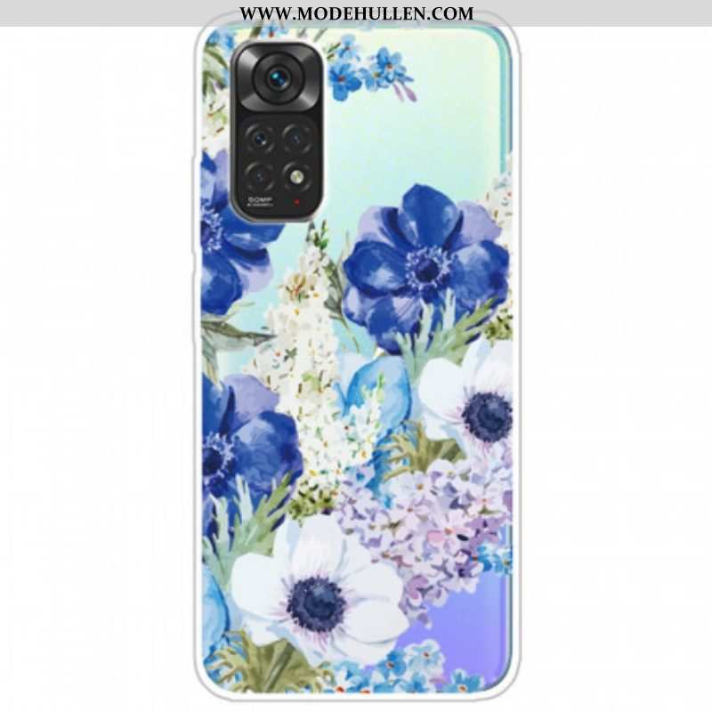 Hülle Für Xiaomi Redmi Note 11 / 11S Nahtlose Aquarellblaue Blumen