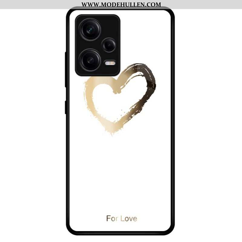 Hülle Für Xiaomi Redmi Note 12 Pro Herz Aus Gehärtetem Glas