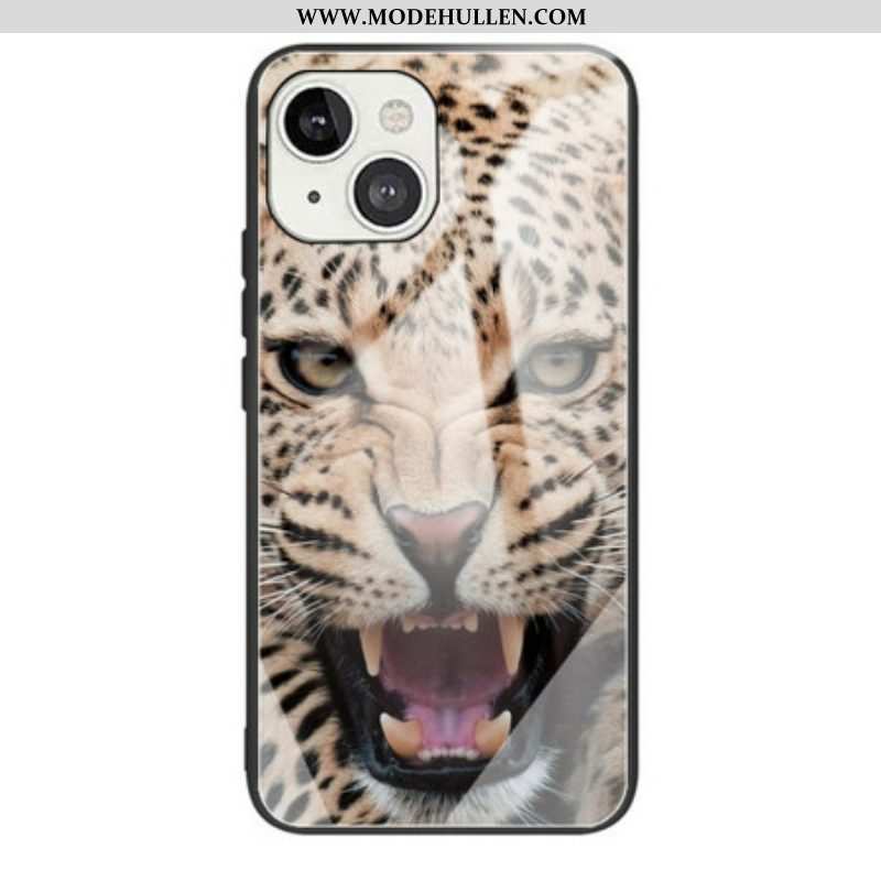 Hülle Für iPhone 13 Mini Gehärtetes Leopardenglas