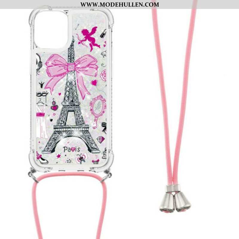 Hülle Für iPhone 13 Mini Mit Kordel Am Cordon Eiffelturm