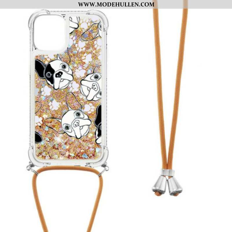 Hülle Für iPhone 13 Mini Mit Kordel Pailletten-kordelzug-hunde