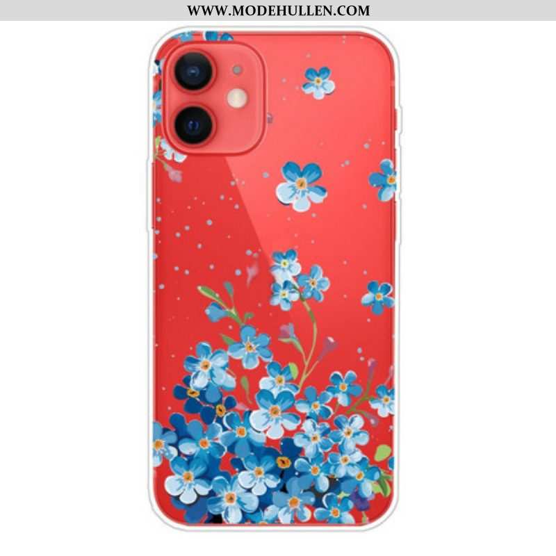 Hülle Für iPhone 13 Mini Strauß Blauer Blumen