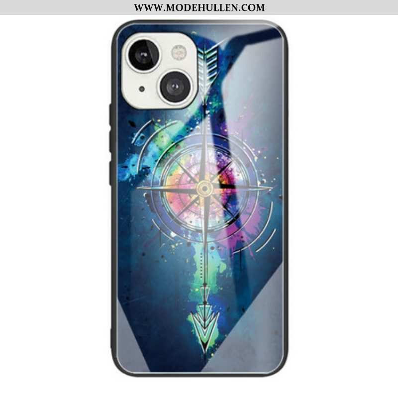 Hülle Für iPhone 13 Mini Windrose Aus Gehärtetem Glas