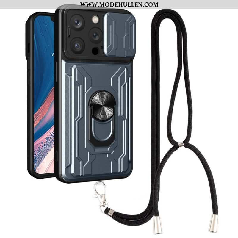 Hülle Für iPhone 14 Pro Mit Kordel Kartenhalter-lanyard Und Ständer