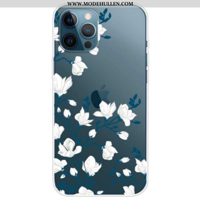 Hülle Für iPhone 14 Pro Nahtlose Weiße Blumen