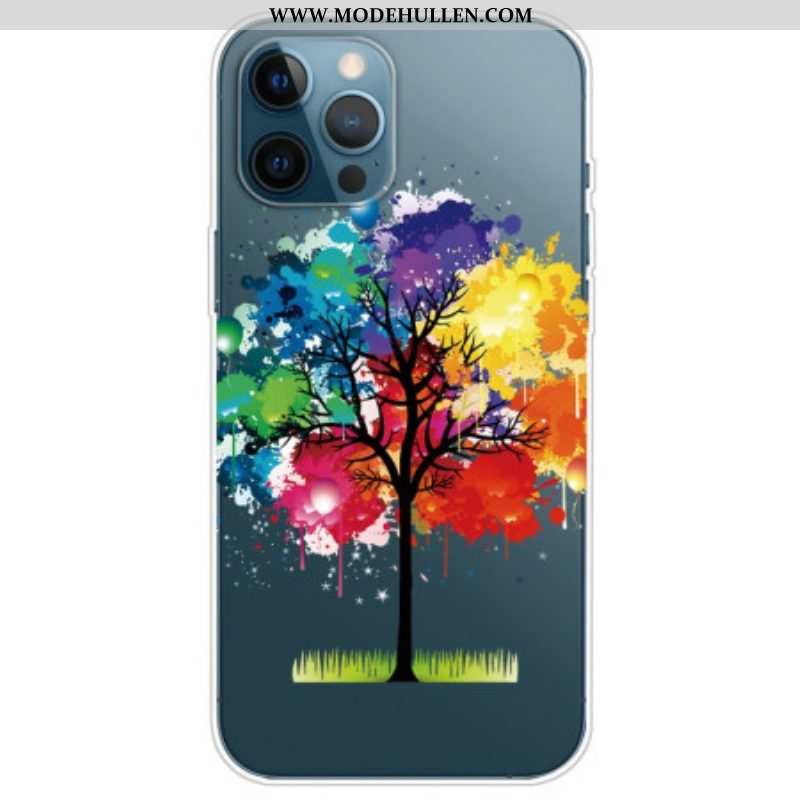 Hülle Für iPhone 14 Pro Nahtloser Aquarellbaum