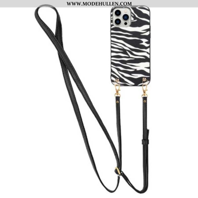 Hülle Für iPhone 14 Pro Zebra Mit Schultergurt