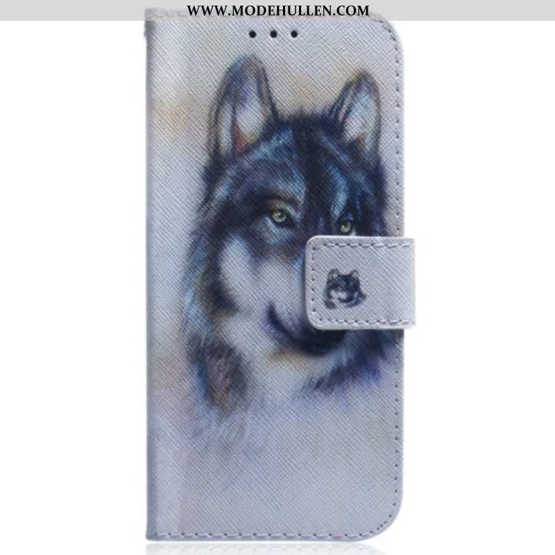 Lederhüllen Für Oppo Reno 8 Pro Mit Kordel Riemchen-aquarell-hund