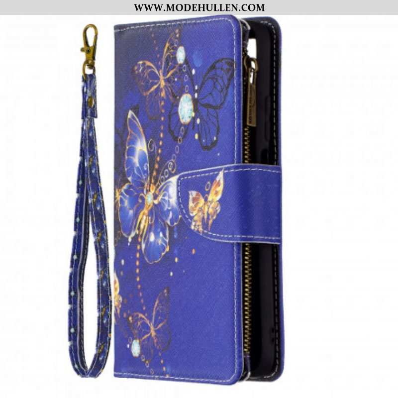 Lederhüllen Für Poco M3 Reißverschlusstasche Mit Schmetterlingen