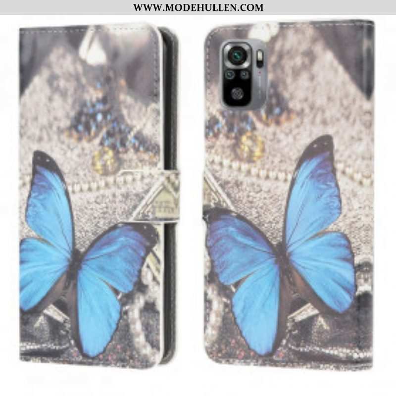 Lederhüllen Für Poco M5s Blauer Schmetterling