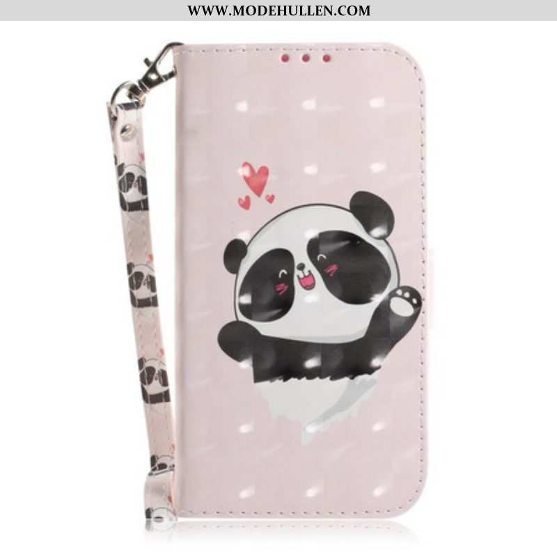 Lederhüllen Für Poco X3 / X3 Pro / X3 NFC Mit Kordel Panda Love Mit Schlüsselband