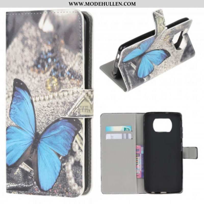 Lederhüllen Für Poco X3 / X3 Pro / X3 NFC Schmetterlinge Und Blumen