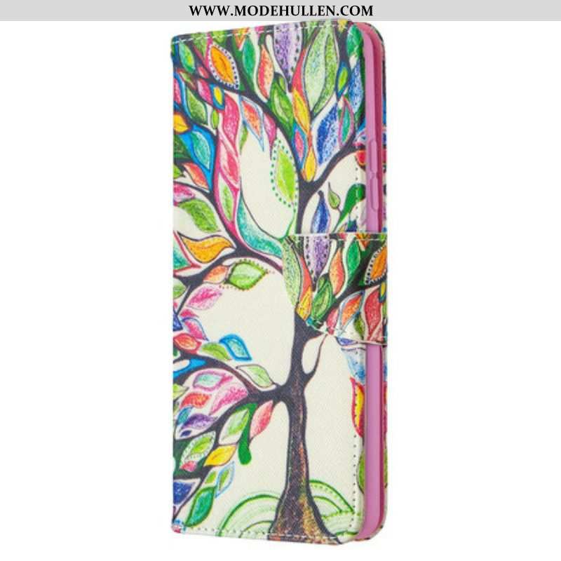 Lederhüllen Für Samsung Galaxy A42 5G Bunter Baum