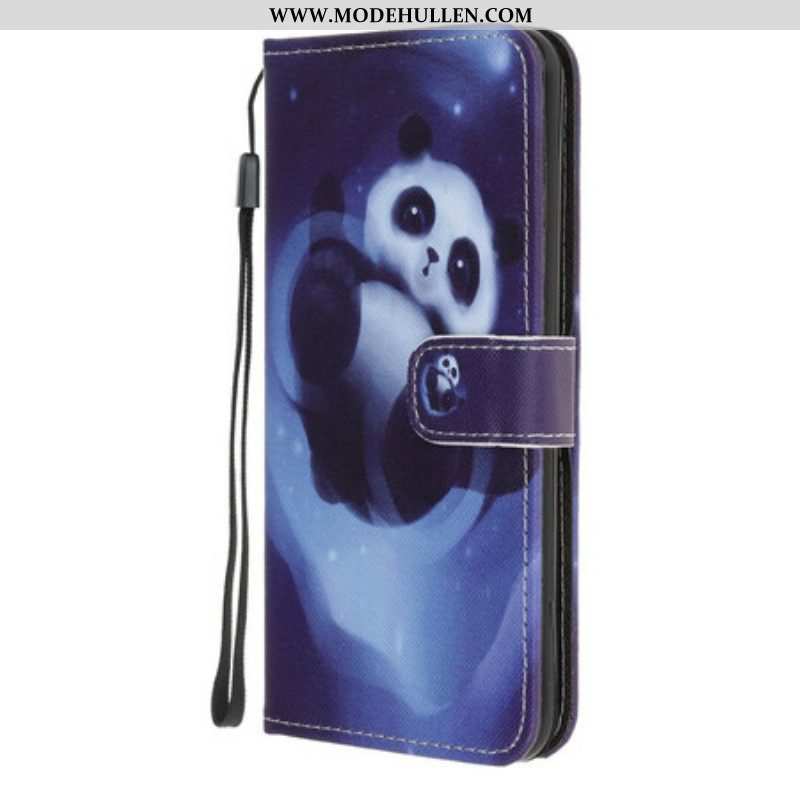 Lederhüllen Für Samsung Galaxy A52 4G / A52 5G / A52s 5G Mit Kordel Panda Space Mit Schlüsselband